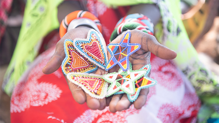 Completed beaded products. Photographer: Migwa Nthiga