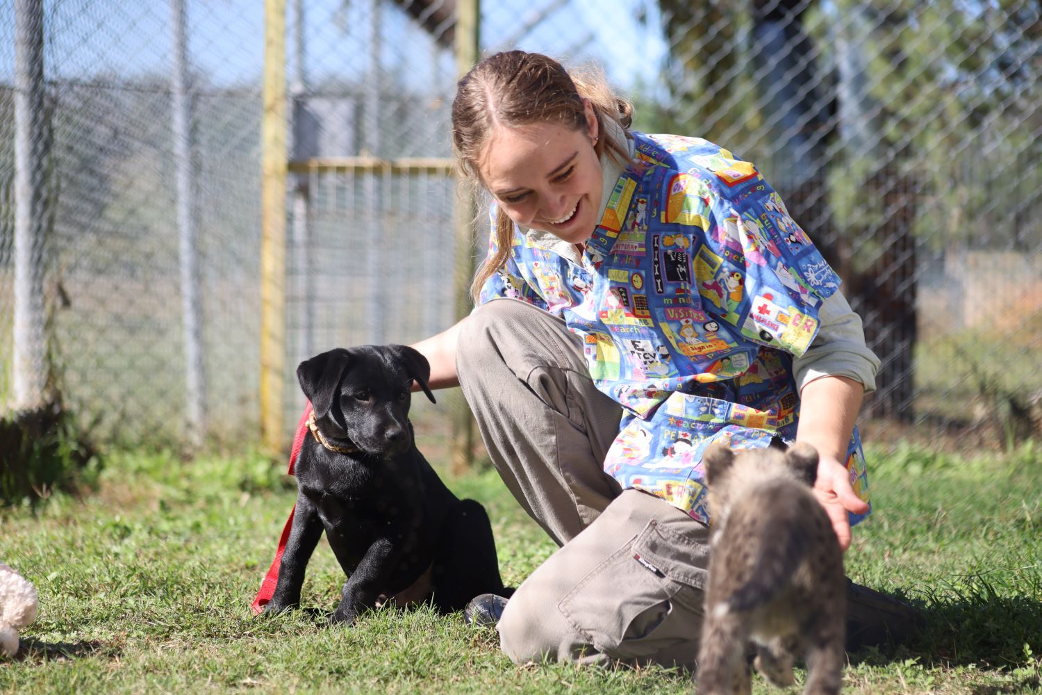 Keeper Kaitlyn Doherty with Ziggy and Rozi